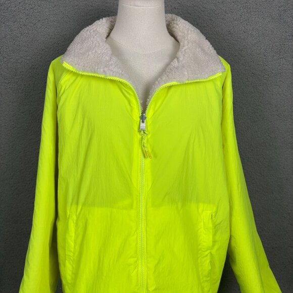 Calvin Klein Women's Reversible Sherpa Neon Yellow Jacket Size XL NWOT's. - Picture 6 of 12